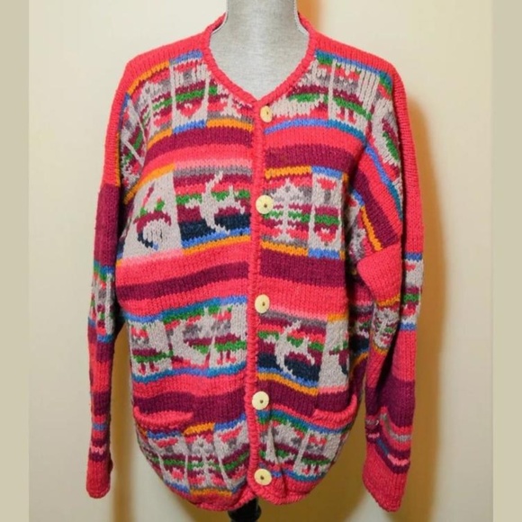 Women's Cardigan Woven Sweater World Folk Art - Picture 1 of 8